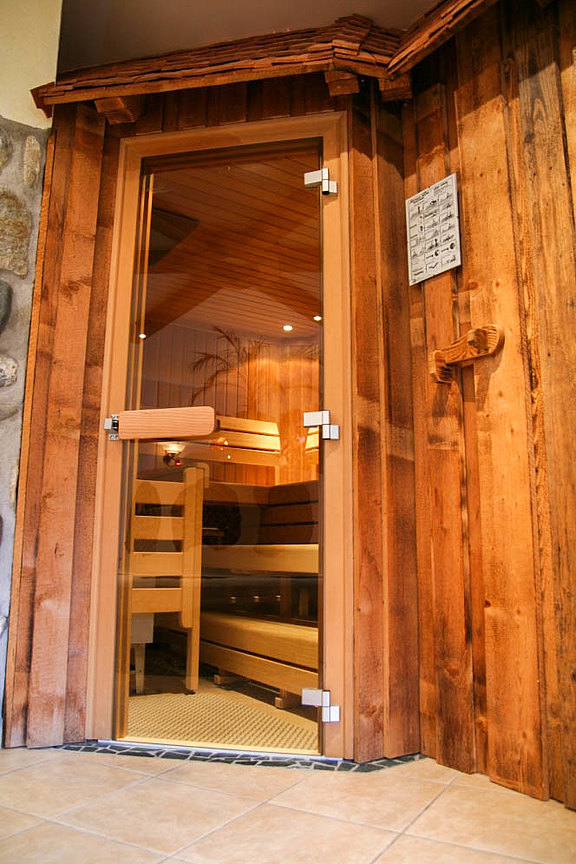 Sauna in wellness area of s'Waldhaus